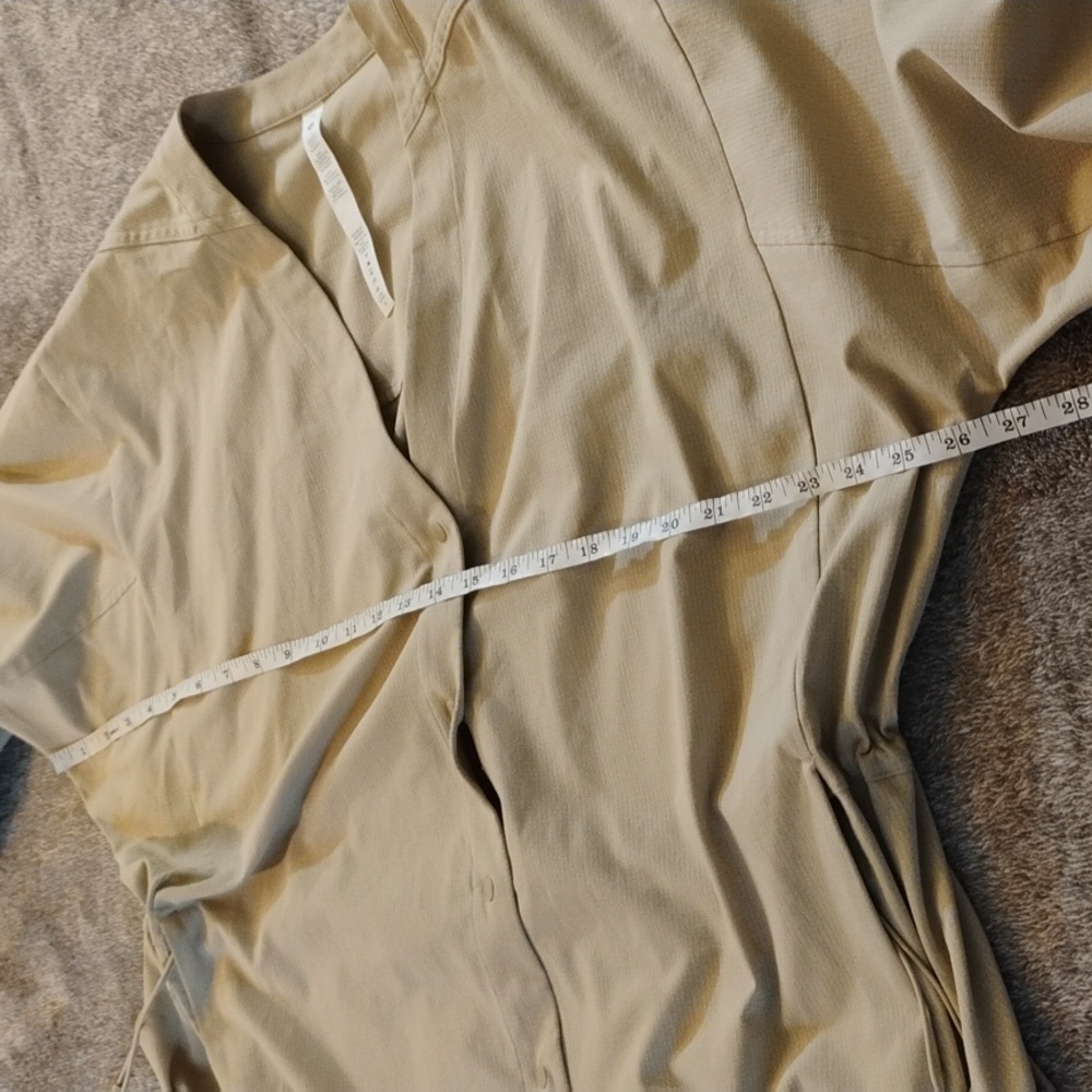 lululemon athletica light beige long button-front tunic - Picture 6 of 9
